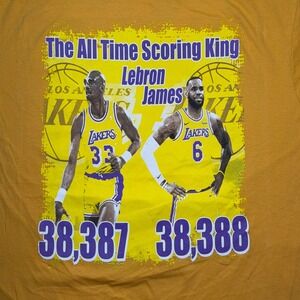 LA Lakers x LeBron James and Kareem points shirt